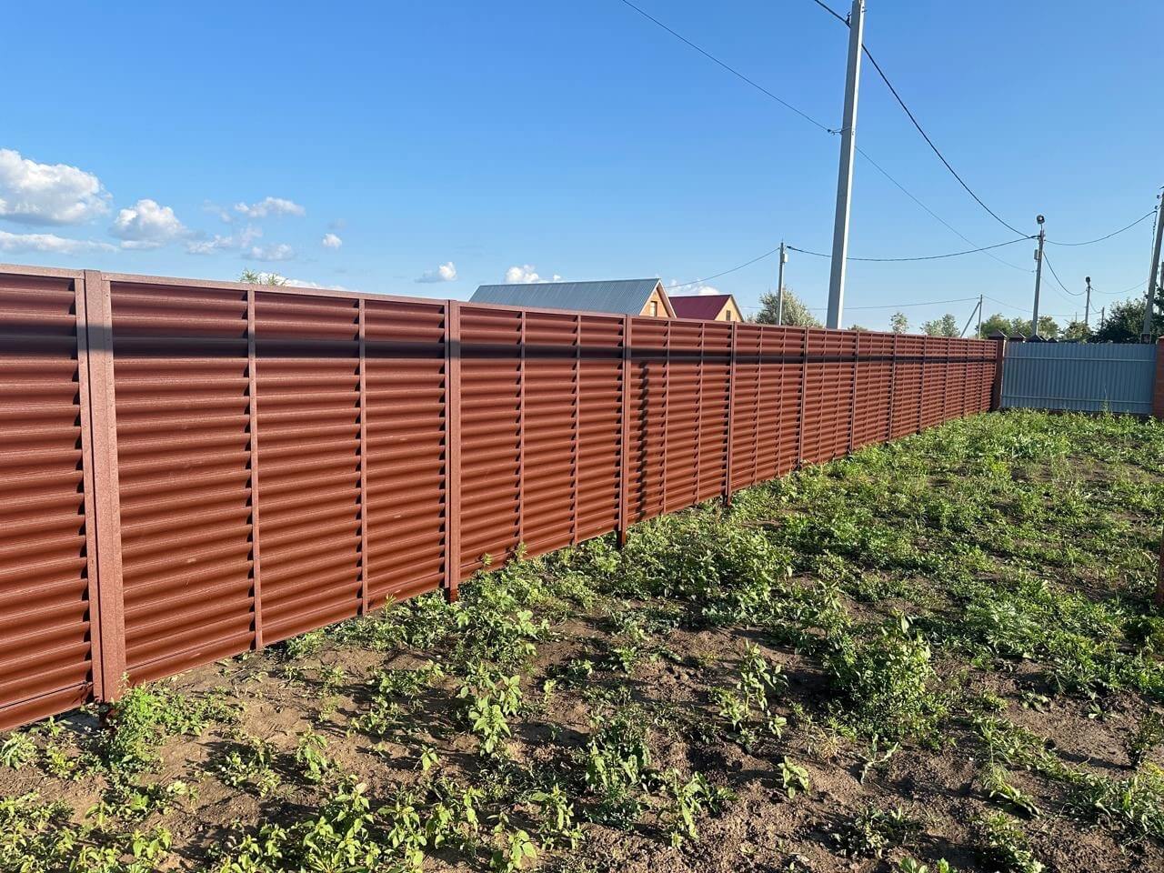 Забор из ламелей Еврожалюзи 53м RAL8017/8017 Шоколад двусторонний МАТТЕ в Новомосковске
