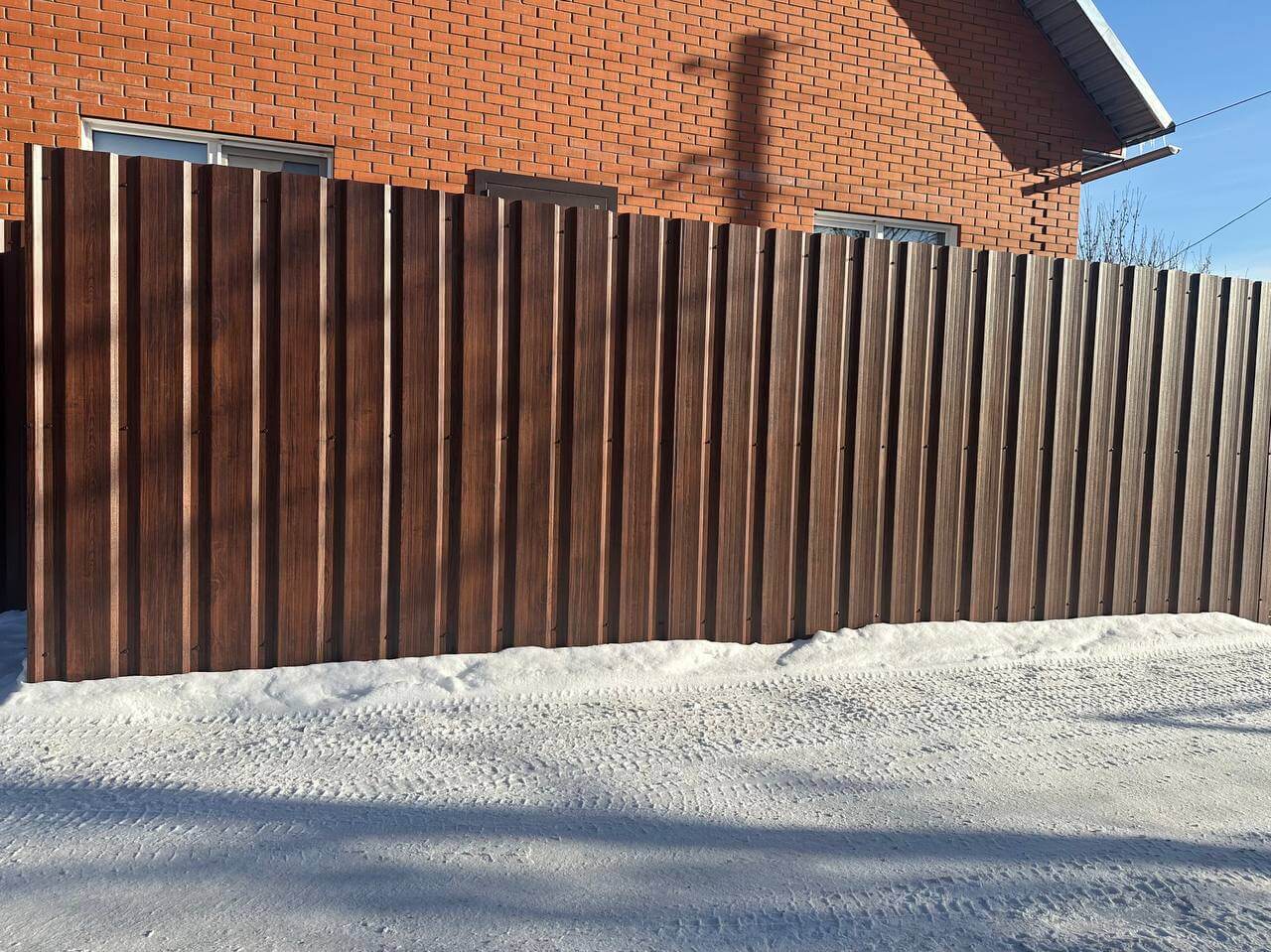 Забор из профнастила НС-21 22м Античное Дерево Принтек фото 4 в Новомосковске