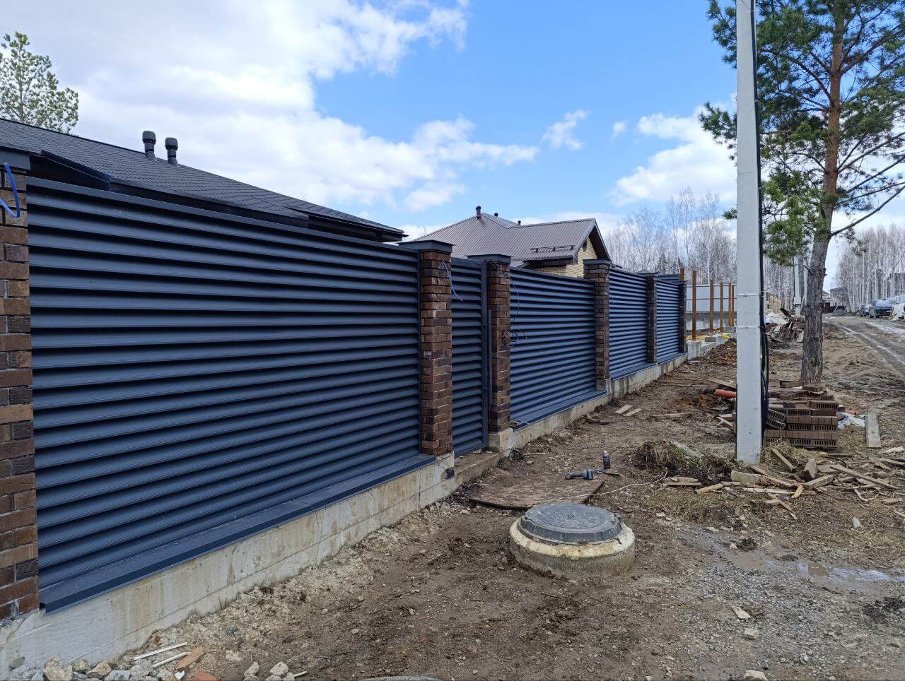 Забор из ламелей Еврожалюзи 34м RAL7024 Серый Графит МАТТЕ фото 1 в Новомосковске