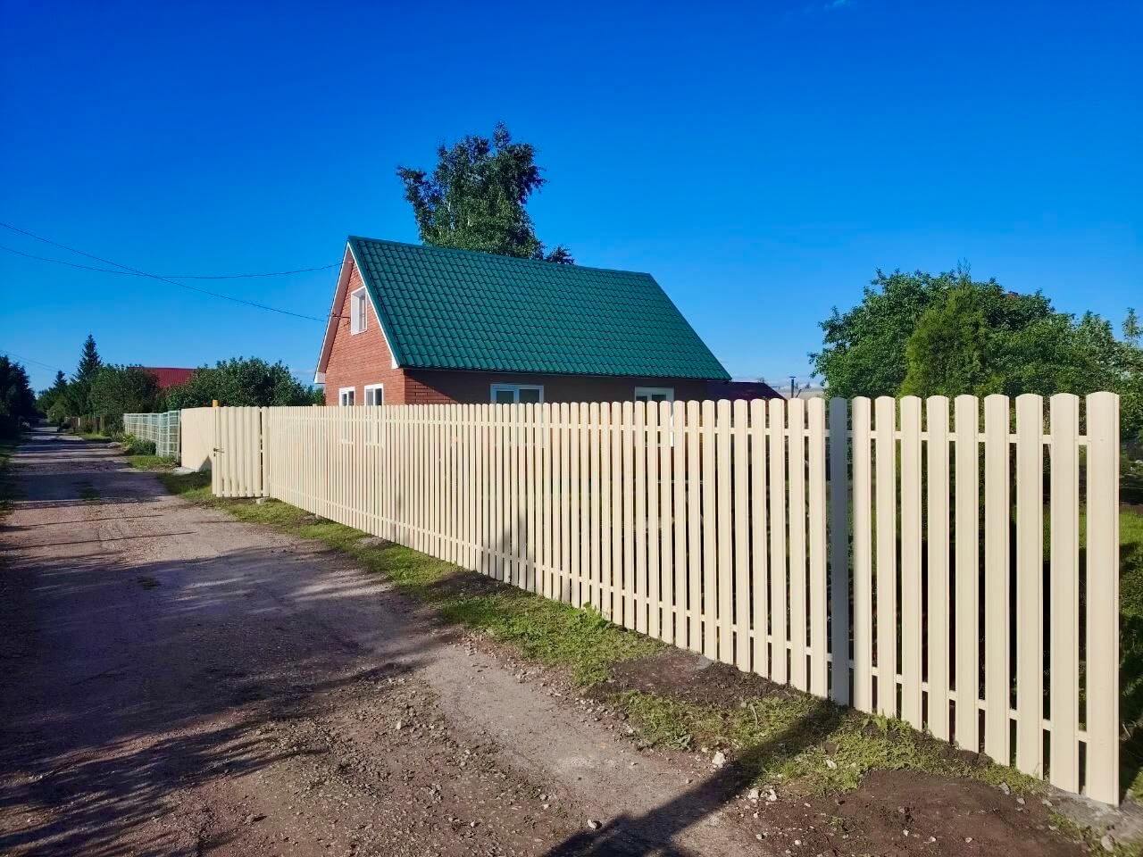 Забор из евроштакетника 16м RAL1015/1015 Слоновая Кость двусторонний в Новомосковске